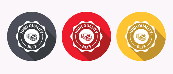 High Quality Beef Labels in Red Yellow and Gray Colors