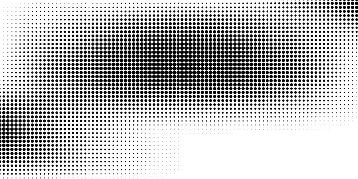 High-Quality Vector Halftone Dot Pattern Radiant Burst in Black and White, Ideal for Marketing Banners and Product Backgrounds