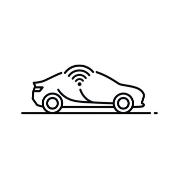 Modern car with WiFi icon technology and connectivity