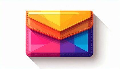 Vibrant multicolored digital envelope icon for email, message, and communication apps. Modern graphic design symbol on white background.