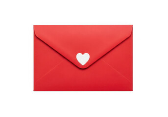 Red love letter envelope with heart seal