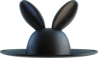 black bunny hat