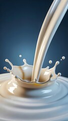 Realistic creamy milk splash crown formation