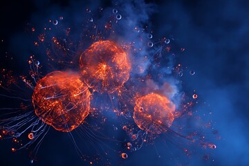 heart shape luxurious fireworks background in the twinkling coorful background 