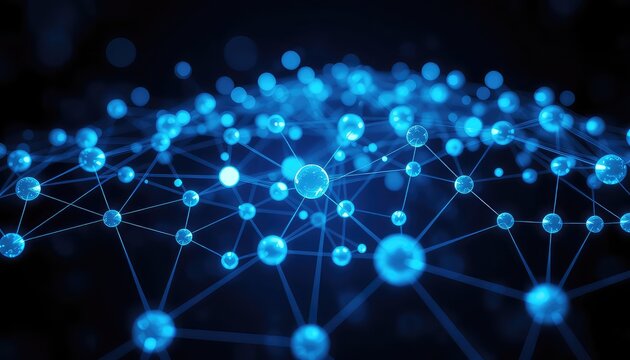 Interconnected Spheres Abstract Backdrop for Technology Presentations and Scientific Concepts - Powered by Adobe