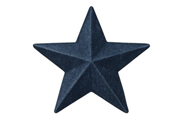 Obraz premium Dark blue five-pointed star icon, representing quality, ranking, rating, and feedback, on transparent background