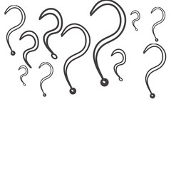 Obraz premium Hand Drawn Question Mark Pattern Illustration