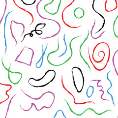 Vibrant Hand-Drawn Squiggles and Wavy Lines Texture