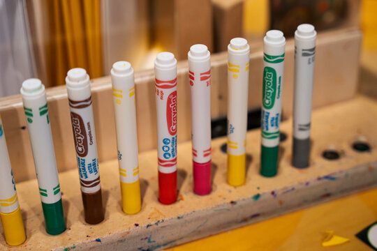 Crayola Markers in a Line at Kaleidoscope in Kansas City