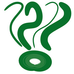 Green Abstract Question Mark Steam Illustration