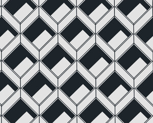 Geometric Morrice Lattice Wall Pattern with 3D Effect in Beige and Green Tones