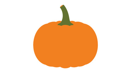 A vibrant orange pumpkin with a green stem isolated on a white background