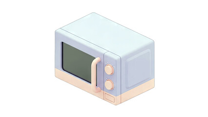 Fototapeta premium Microwave Oven Illustration: Isometric View in Kitchen