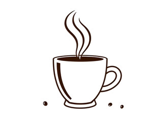 Obraz premium coffee cup silhouette illustration, hot drink cup silhouette, coffee mug silhouette vector art, cafe cup silhouette design, black coffee silhouette icon, coffee cup shadow illustration, steaming mug s