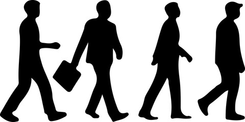 Silhouettes of construction workers architects and workers editable vector