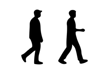 vector silhouette of a running man