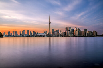 Toronto skyline at sunset