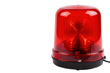Red rotating emergency warning light for industrial safety