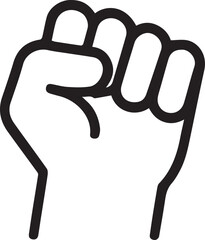 Freedom Fist Silhouette line art | Protest Hand Symbol of Power and Resistance