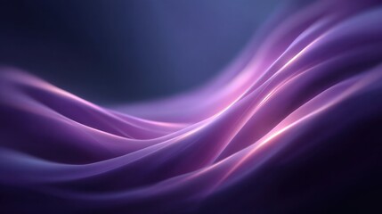 Naklejka premium Abstract flowing waves with soft purple hues creating a serene and calming atmosphere, perfect for backgrounds and creative projects that need elegance.