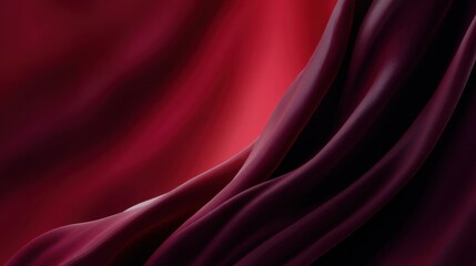 Fototapeta premium Elegant and Flowing Red and Burgundy Fabrics Draped Gracefully in Soft Light for Background or Textile Design Use