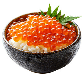 bowl of salmon roe with rice,japanese ikura don 
