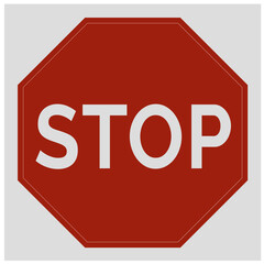  Stop Sign Isolated Classic red octagonal stop sign with bold white lettering, used worldwide as a mandatory traffic control signal.  © Mrhassan