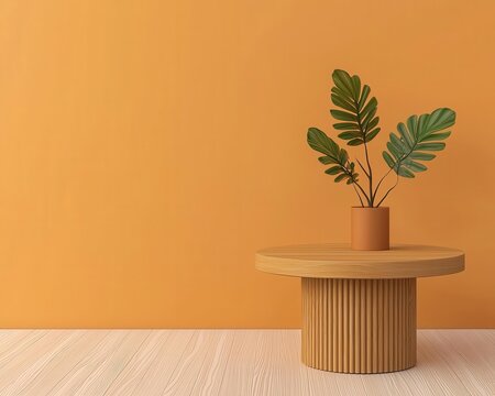 Minimalist coffee table with smooth maplewood texture, fluted detailing, and an airy design