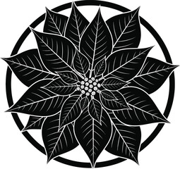 Floral Mandala Black Vector