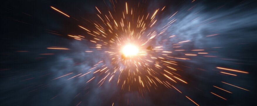 Tactical flashbang explosion ignites chaos and confusion with a blinding intense burst