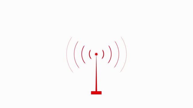 Radio waves wireless signal icon animation. WIFI wireless internet network net connection icon
