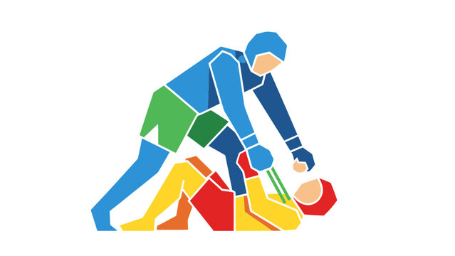 Dynamic Grappling Match Illustration Combat Sports Art