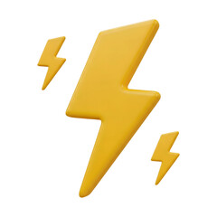 Yellow Lightning Bolt Icons Set Transparent PNG