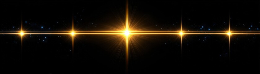 Obraz premium A stunning cosmic image featuring bright golden stars against a black background, creating a mesmerizing celestial effect.