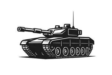 Obraz premium Tank Vector Illustration – Military Armored Vehicle