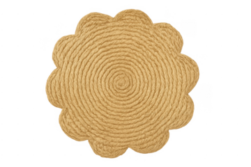 Jute rope coaster with scalloped edge handmade craft