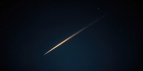 Meteorite fall against a starry night sky, celestial event for astronomy observation