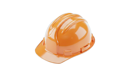 Orange Hard Hat Isolated on White Background