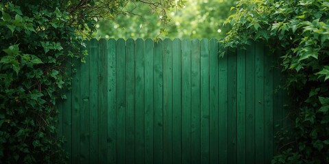 Green fence or tree leaf background, suitable for text overlay or UI design, neutral setting