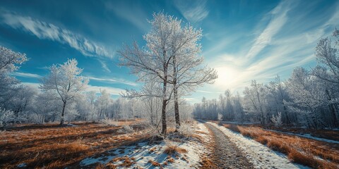 Overgrown forest pathway in a neglected area at spring's start, highlighting natural decay and seasonal change