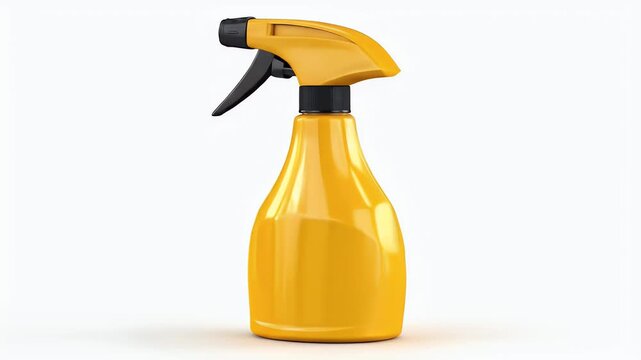 Yellow Spray Bottle Isolated on a White Background.