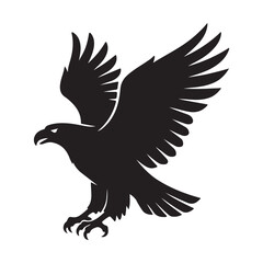 Eagle flying silhouette vector illustration in a simple artistic style