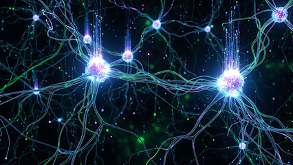 Glowing neural network connections a vibrant representation of brain activity