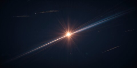 Night sky illuminated by bright meteors and shooting stars during a meteor shower, Earth Day