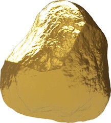 3D Rock Stone Gold Nugget High Quality Isolated