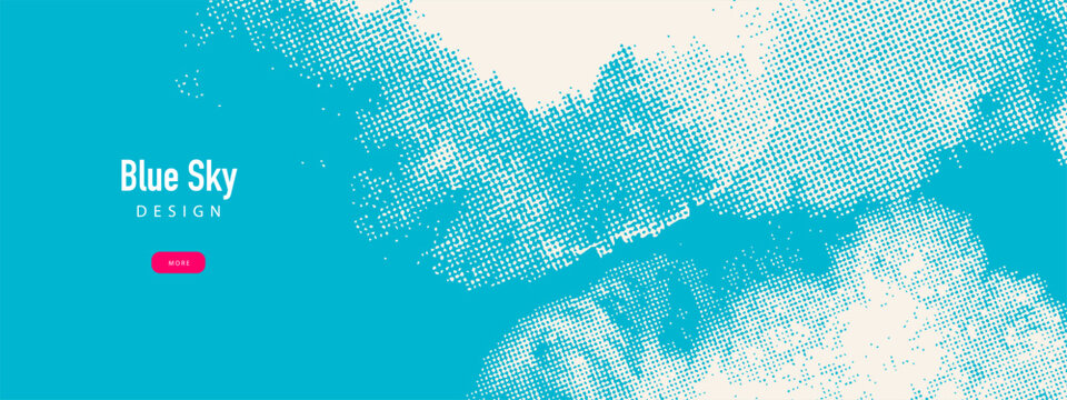Halftone sky cloud texture. Abstract dotted background. Minimal modern halftone style. Vector illustration.