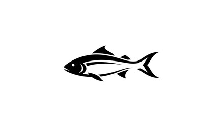 Elegant Fish Silhouette - A Minimalist Design for Aquatic Themes.