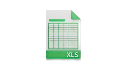 Digital Spreadsheet Document Icon With Xls File Extension On A Transparent Background Representing Data And Finance On A Black Surface
