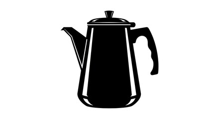Elegant Black Coffee Pot Illustration - A Timeless Design for Coffee Lovers.