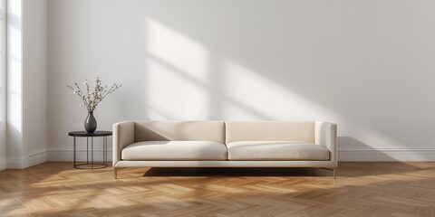 Obraz premium Contemporary room with unoccupied walls used as a background for interior design layout planning